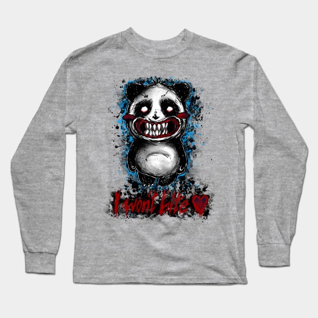 Friendly Panda Long Sleeve T-Shirt by kryokyma